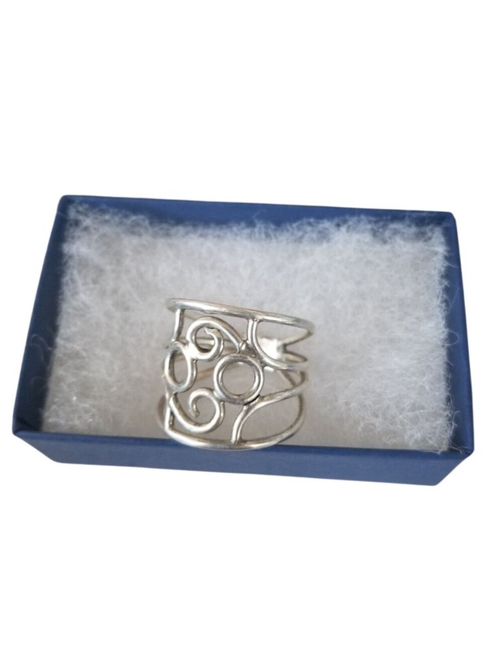Ring Band  Silver Size 10  Swirl Circles 1" Handcrafted 5.4 gr  27 ct  Jerry Fra